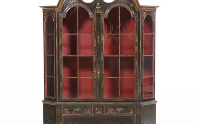 Schmieg & Kotzian Chinoiserie-Decorated Queen Anne Style China Cabinet