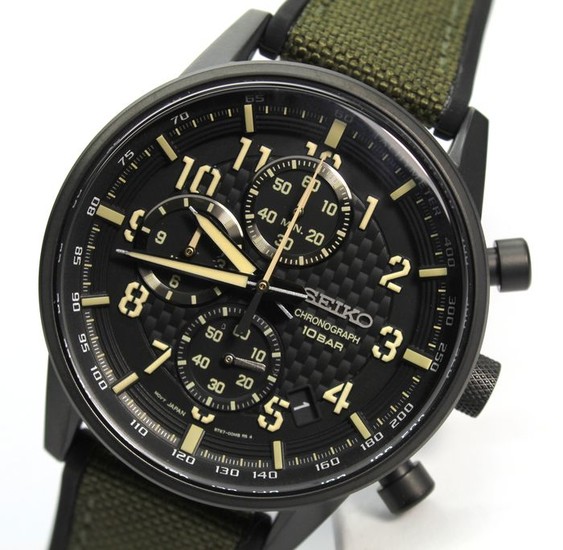 Seiko - Man Watches Chronograph ProfessionalCarbon Aviator Sub 100 Mt Sport  - Cal 8T67 - Men - 2020 at auction | LOT-ART