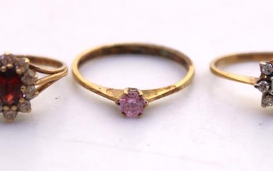 Selection of Three 9ct Gold Dress Rings. To include a...