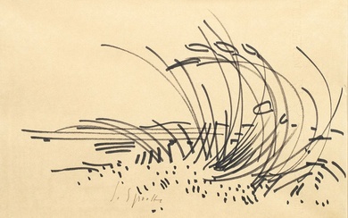 Siegward Sprotte (1913 Potsdam - 2004 Kampen/Sylt) Roseaux dans le vent Impression de dunes en...