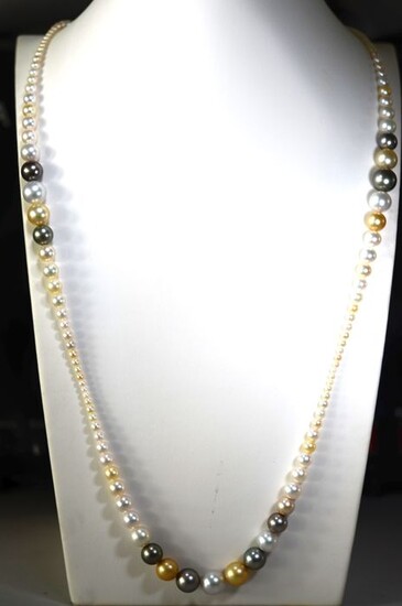 South sea pearls, Tahitian pearl, 3.0-11.8mm - Necklace