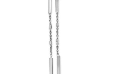 Sterling Silver Rhodium-plated Post Dangle Earrings - 61 mm