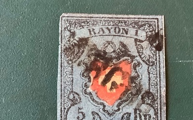 Switzerland 1850 - Rayon I without Kreuzeinfassung and beautiful name stamp - inspected - Zumstein 15 II