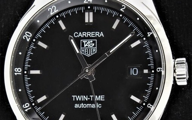 TAG Heuer - Carrera Twin Time - Calibre 7 Automatique- Ref.No: WV2115.FC6180 - Excellent Condition - Warranty - Men - 2011-present