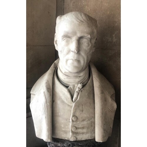 THE DUKE OF WELLINGTON, A 19TH CENTURY LIFE SIZE CARVED WHIT...
