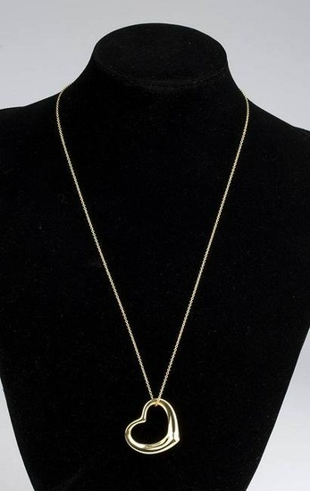 TIFFANY & Co. Elsa Peretti collection: gold necklace "open heart" pendant