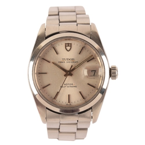 TUDOR PRINCE OYSTER DATE: A GENTLEMAN'S STAINLESS STEEL BRAC...