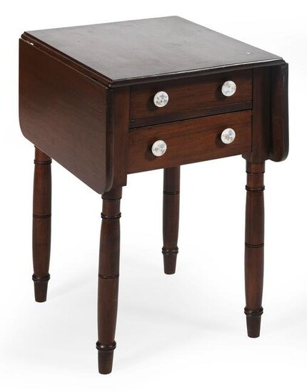 TWO-DRAWER DROP-LEAF STAND 19th Century Height 27”