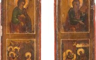 TWO WINGS FROM A TRAVELLING ICONOSTASIS Russian, 19th