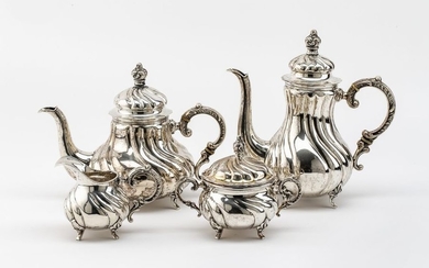 Tea and coffee service in baroque style. Consisting...