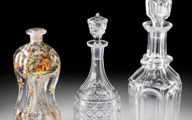 Three 19th C. English & Dutch Glass Decanters