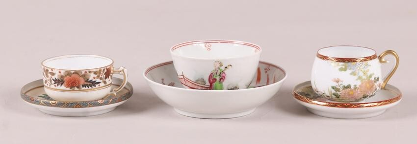Three Cup and Saucer Sets, Japanese and English