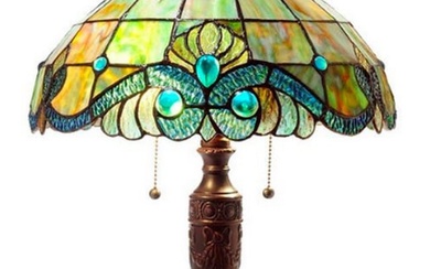 Tiffany Inspired Pearl Vintage Table Lamp