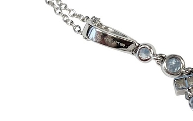 Tiffany & Company Platinum Diamond and Aquamarine Art Deco style Necklace