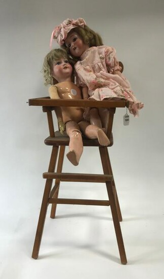 Two Japanese Bisque Head Dolls