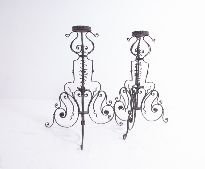 Two iron torch-holders. Veneto. 18th century