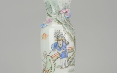 Vase - Fencai - Porcelain - Red Cliff landscape Vase - China - ca 1900