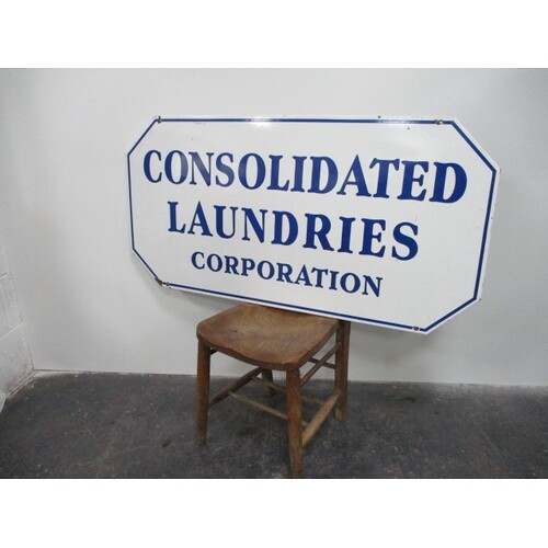Vintage American consolidated laundry sign H:61cm W:121cm