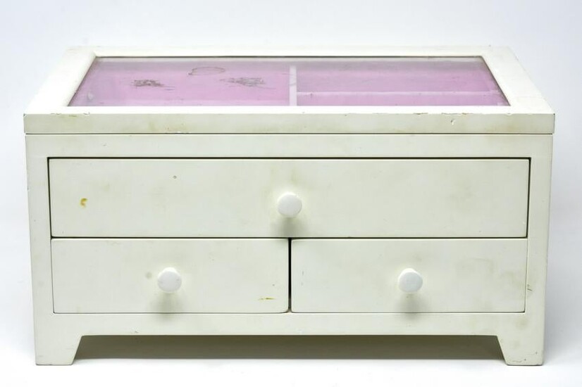 White Painted Contemporary Jewelry Box