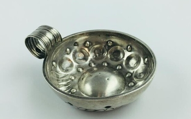 Wine taster in 19th century French embossed silver