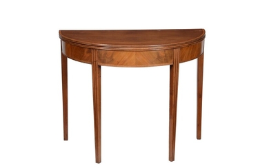 Y A George III mahogany and tulipwood banded tea table