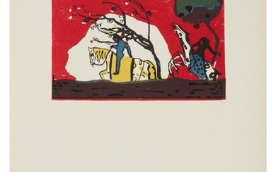 Zwei Reiter vor Rot (Roethel 95), Wassily Kandinsky
